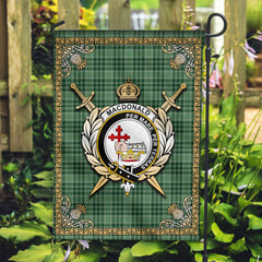 MacDonald Lord of the Isles Hunting Tartan Crest Garden Flag - Celtic Thistle Style