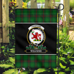 Primrose Tartan Crest Garden Flag - Welcome Style