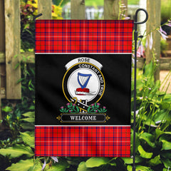 Rose Modern Tartan Crest Garden Flag - Welcome Style