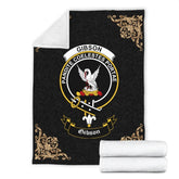 Gibson Crest Tartan Premium Blanket Black