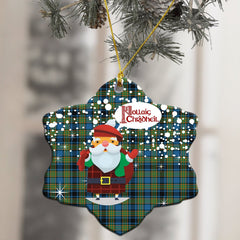 Gillies Ancient Tartan Christmas Ceramic Ornament - Santa Style