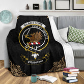Gladstone (or Gladstanes) Crest Tartan Premium Blanket Black
