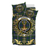 Gordon Dress 02 Tartan Crest Bedding Set - Golden Thistle Style