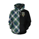 Gordon Dress Ancient Tartan Hoodie Half of Me - Cross Style