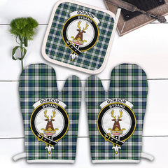 Gordon Dress Ancient Tartan Crest Oven Mitt And Pot Holder (2 Oven Mitts + 1 Pot Holder)
