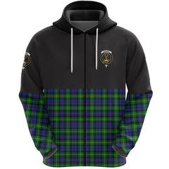 Gordon Modern Clan Half Of Tartan Zipper Hoodie