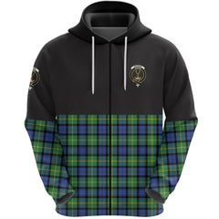 Gordon Old Ancient Clan Half Of Tartan Zipper Hoodie