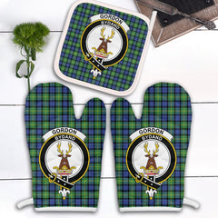 Gordon Old Ancient Tartan Crest Oven Mitt And Pot Holder (2 Oven Mitts + 1 Pot Holder)