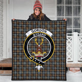 Gordon Weathered Tartan Crest Quilt