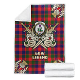 Gow of Skeoch Tartan Gold Courage Symbol Blanket