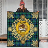 Graham Of Menteith Ancient Tartan Crest Premium Quilt - Gold Thistle Style