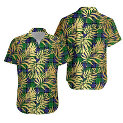 Graham of Menteith Modern Tartan Vintage Leaves Hawaiian Shirt