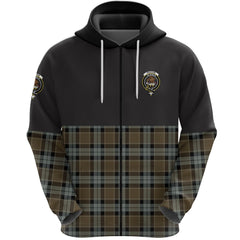 Graham of Menteith Weathered Clan Half Of Tartan Zipper Hoodie