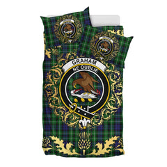 Graham of Montrose 02 Tartan Crest Bedding Set - Golden Thistle Style