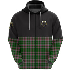Gray Hunting Clan Half Of Tartan Zipper Hoodie
