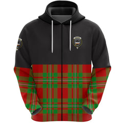Grierson Clan Half Of Tartan Zipper Hoodie