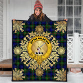 Gunn Modern Tartan Crest Premium Quilt - Gold Thistle Style