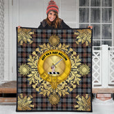 Gunn Weathered Tartan Crest Premium Quilt - Gold Thistle Style