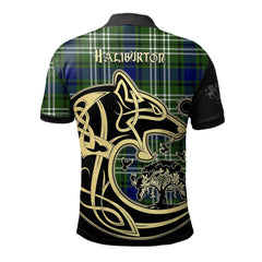 Haliburton Tartan Polo Shirt Viking Wolf