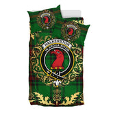 Halkerston Tartan Crest Bedding Set - Golden Thistle Style