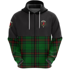 Halkerston Clan Half Of Tartan Zipper Hoodie