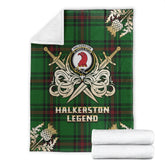 Halkerston Tartan Gold Courage Symbol Blanket