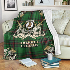 Halkett Tartan Gold Courage Symbol Blanket
