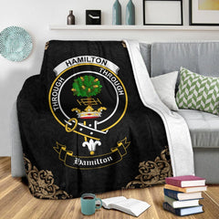 Hamilton Crest Tartan Premium Blanket Black