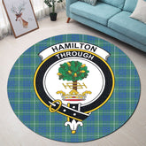 Hamilton Hunting Ancient Tartan Crest Round Rug