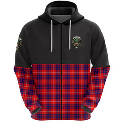 Hamilton Modern Clan Half Of Tartan Zipper Hoodie