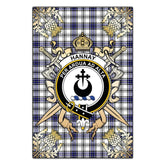 Hannay Modern Tartan Crest Black Garden Flag - Gold Thistle Style
