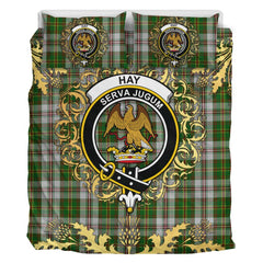 Hay White Dress Tartan Crest Bedding Set - Golden Thistle Style