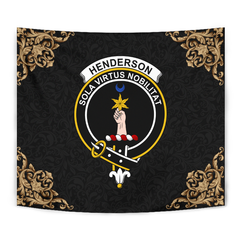 Henderson Tartan Crest Tapestry - Black Style