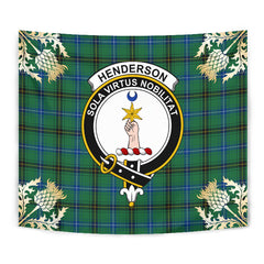 Henderson Ancient Tartan Crest Tapestry - Thistle Style