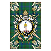 Henderson Ancient Tartan Crest Black Garden Flag - Gold Thistle Style