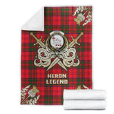Heron Tartan Gold Courage Symbol Blanket