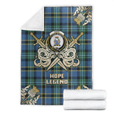 Hope Tartan Gold Courage Symbol Blanket