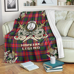 Hopkirk Tartan Gold Courage Symbol Blanket