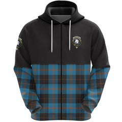 Horsburgh Clan Half Of Tartan Zipper Hoodie