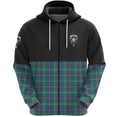 Inglis Ancient Clan Half Of Tartan Zipper Hoodie