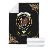 Innes Crest Tartan Premium Blanket Black