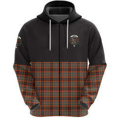 Innes Ancient Clan Half Of Tartan Zipper Hoodie