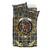 Innes Dress Tartan Crest Bedding Set - Golden Thistle Style