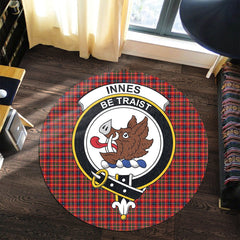 Innes Modern Tartan Crest Round Rug
