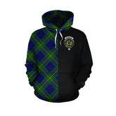 Johnston Modern Tartan Hoodie Half of Me - Cross Style