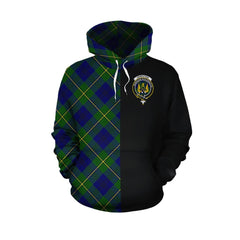 Johnston Modern Tartan Hoodie Half of Me - Cross Style