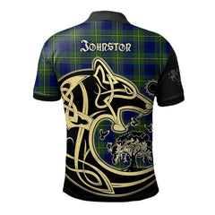 Johnston Modern Tartan Polo Shirt Viking Wolf