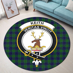 Keith Modern Tartan Crest Round Rug