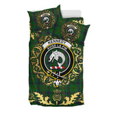 Kennedy Tartan Crest Bedding Set - Golden Thistle Style
