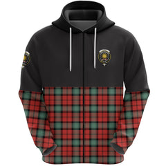 Kerr Ancient Clan Half Of Tartan Zipper Hoodie